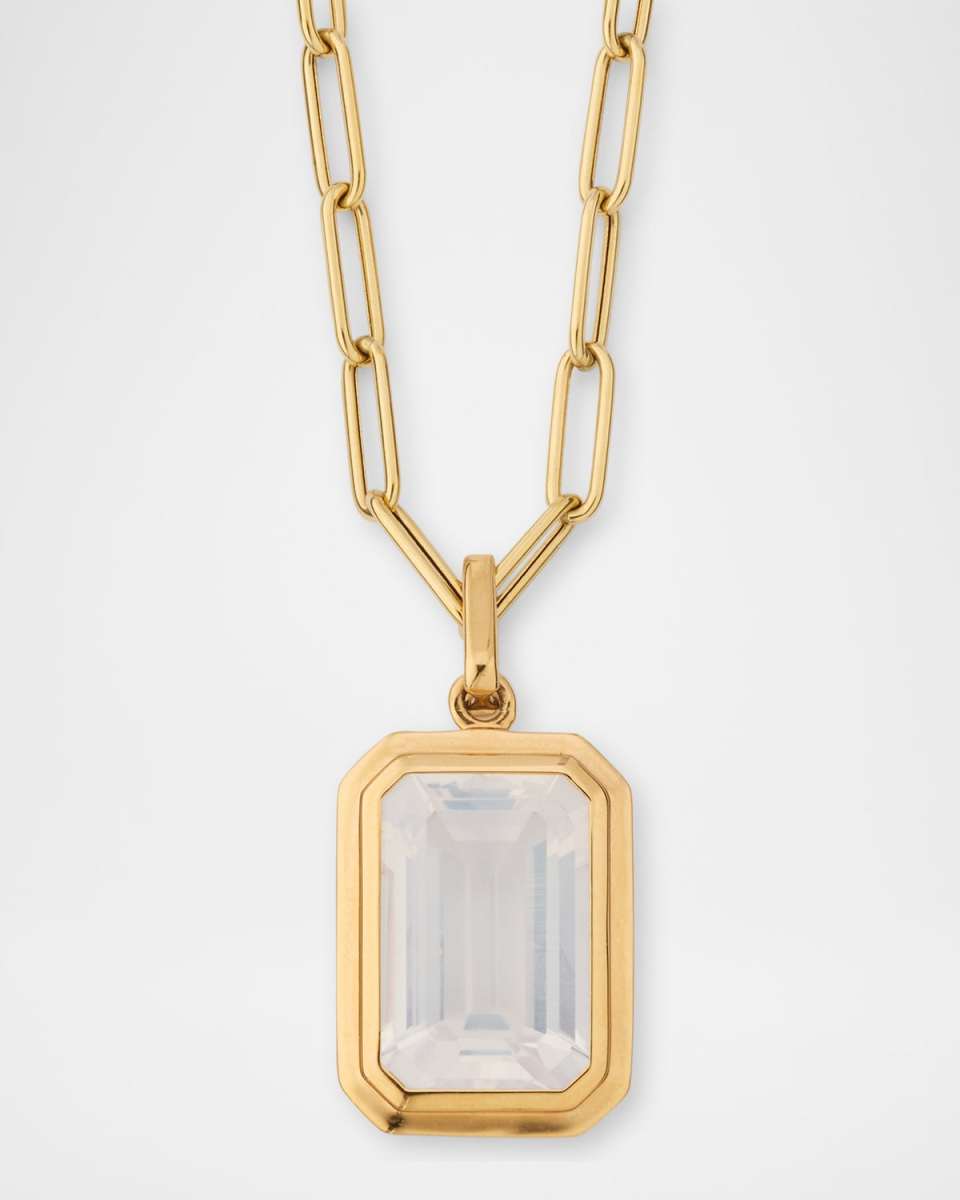 18K Manhattan Moon Quartz Pendant Necklace